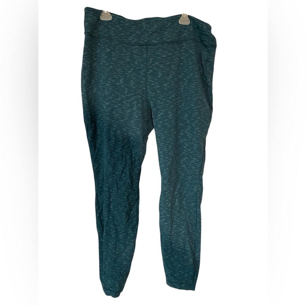 Duluth Trading Co Teal Striped Leggings